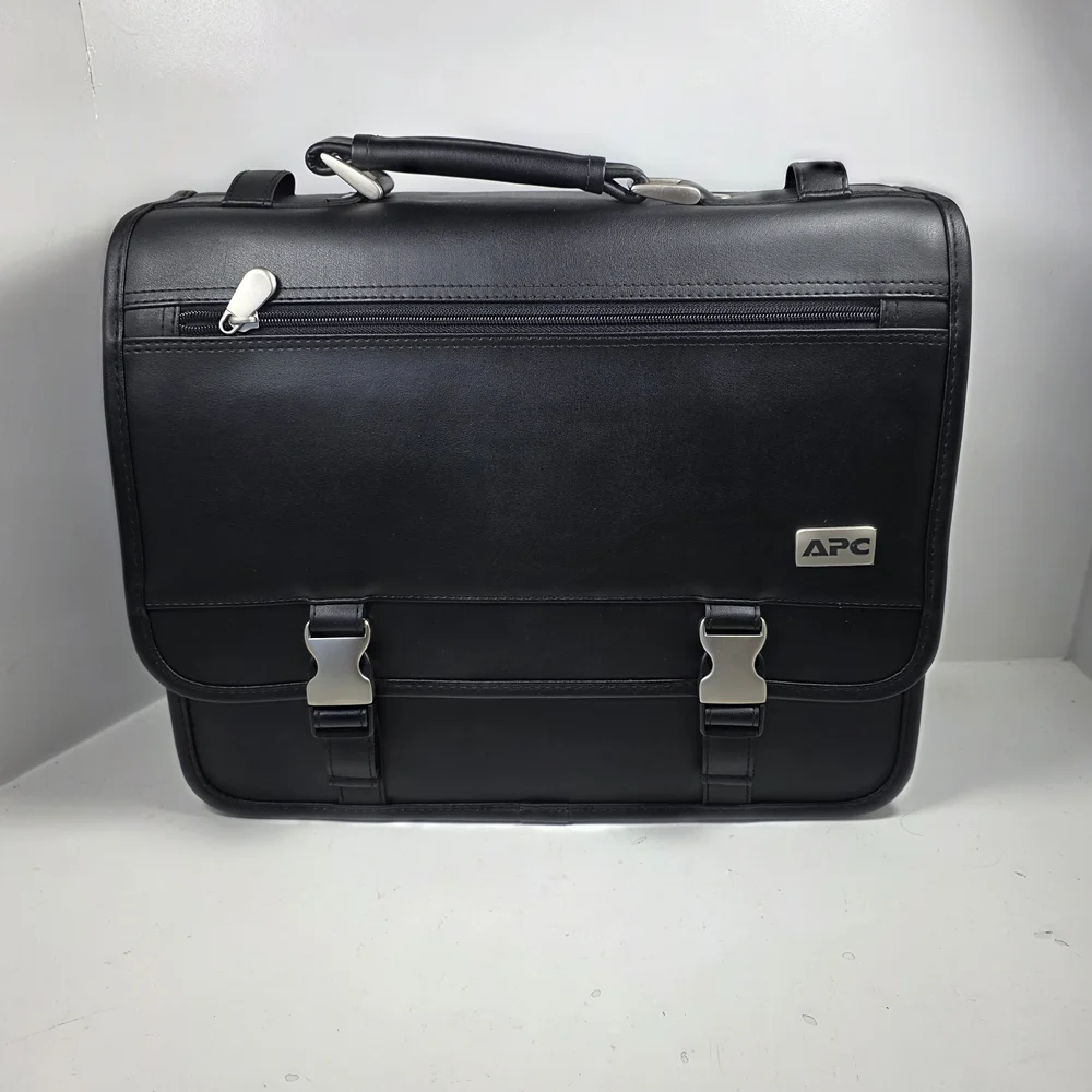 A.P.C. Black Leather Briefcase